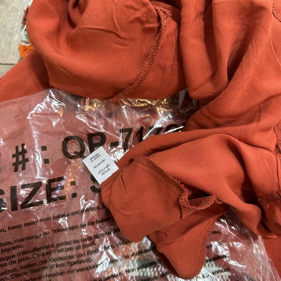 New Zenana Women’s Rust Wide-Leg Suspender Jumpsuit Overalls Size Small - Picture 9 of 13